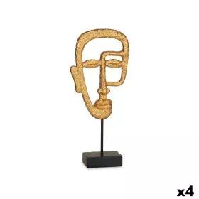 Decorative Figure Face Golden 19,5 x 38 x 10,5 cm (4 Units) by Gift Decor, Ornaments - Ref: S3626825, Price: 44,35 €, Discoun...