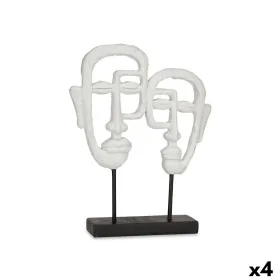 Figura Decorativa Cara Blanco 27 x 32,5 x 10,5 cm (4 Unidades) de Gift Decor, Adornos - Ref: S3626826, Precio: 53,16 €, Descu...