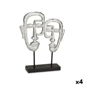 Figura Decorativa Cara Plateado 27 x 32,5 x 10,5 cm (4 Unidades) de Gift Decor, Adornos - Ref: S3626828, Precio: 53,16 €, Des...