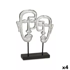 Decorative Figure Face Silver 27 x 32,5 x 10,5 cm (4 Units) by Gift Decor, Ornaments - Ref: S3626828, Price: 53,16 €, Discoun...