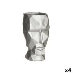 Vase 3D Face Silver Polyresin 12 x 24,5 x 16 cm (4 Units) by Gift Decor, Vases - Ref: S3626831, Price: 53,16 €, Discount: %