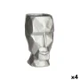 Vaso 3D Face Prateado Poliresina 12 x 24,5 x 16 cm (4 Unidades) de Gift Decor, Jarrões - Ref: S3626831, Preço: 54,22 €, Desco...