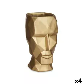 Vase 3D Gesicht Gold Polyesterharz 12 x 24,5 x 16 cm (4 Stück) von Gift Decor, Vasen - Ref: S3626832, Preis: 53,16 €, Rabatt: %