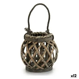 Portavelas 21 x 19 x 17 cm Gris Vidrio Mimbre (12 Unidades) de Gift Decor, Candelabros y portavelas - Ref: S3626852, Precio: ...