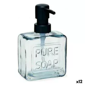 Dispensador de Sabão Pure Soap 250 ml Cristal Preto Plástico (12 Unidades) de Berilo, Suportes e dispensadores - Ref: S362689...