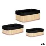 Organisateurs Lot Noir Naturel Bambou 31 x 12 x 21 cm (4 Unités) de Berilo, Rangements pour produits cosmétiques - Réf : S362...