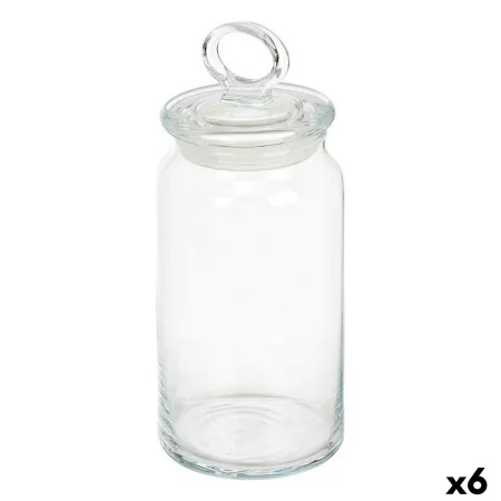 Tarro Kitchen 9,8 x 23,4 x 9,8 cm Transparente Silicona Vidrio 1,1 L (6 Unidades) de Pasabahce, Almacenamiento de alimentos -...