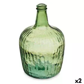 Bouteille Rayures Décoration 19,5 x 35,5 x 19,5 cm Vert (2 Unités) de Gift Decor, Objets de décoration - Réf : S3626964, Prix...