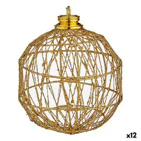 Set of Christmas balls Die-cutting 10 cm Golden Metal (12 Units) by Krist+, Christmas - Ref: S3627020, Price: 33,64 €, Discou...