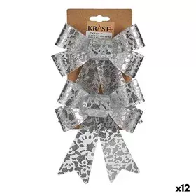 Lazo Adorno Navideño Estampado Plateado PVC 15 x 4 x 16 cm (12 Unidades) de Krist+, Navidad - Ref: S3627034, Precio: 15,71 €,...