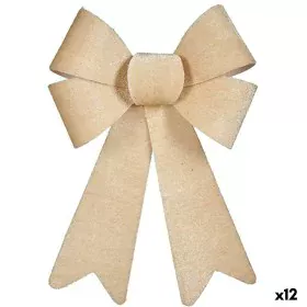 Lazo Adorno Navideño Beige PVC 16 x 24 x 4 cm (12 Unidades) de Krist+, Navidad - Ref: S3627043, Precio: 17,55 €, Descuento: %