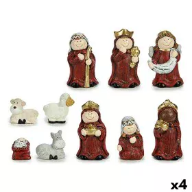 Set Nativity figure Red Golden Ceramic (4 Units) by Krist+, Christmas - Ref: S3627077, Price: 75,95 €, Discount: %