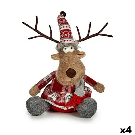 Deko-Figur Hirsch Weiß Braun Rot Grau 16 x 30 x 30 cm (4 Stück) von Krist+, Weihnachten - Ref: S3627089, Preis: 55,24 €, Raba...