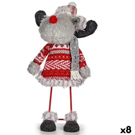 Figurine Décorative renne de noël Rouge Gris 13 x 33,5 x 20 cm (8 Unités) de Krist+, Noël - Réf : S3627102, Prix : 68,81 €, R...