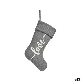 Christmas bauble Love Christmas Stocking Grey Cloth 28 x 4 x 46 cm (12 Units) by Krist+, Christmas - Ref: S3627105, Price: 81...