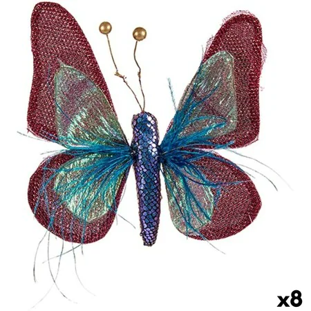 Decorative Figure Butterfly Blue Pink 14 x 3 x 18 cm (8 Units) by Krist+, Christmas - Ref: S3627130, Price: 49,44 €, Discount: %