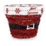 Figura Decorativa Cabaz Enfeite Cintilante Branco Vermelho Polipropileno PET 27 x 22 x 27 cm (8 Unidades) de Krist+, Natal - ...