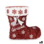 Statua Decorativa Stivale Tinsel Bianco Rosso polipropilene PET 26 x 27 x 14 cm (8 Unità) di Krist+, Natale - Rif: S3627202, ...