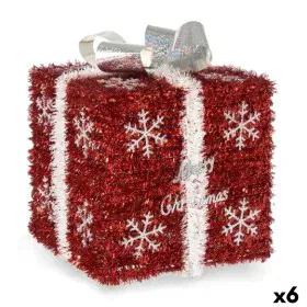 Gift Box White Red Silver polypropylene PET 20 x 23 x 20 cm (6 Units) by Krist+, Christmas - Ref: S3627208, Price: 33,48 €, D...