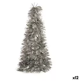 Deko-Figur Weihnachtsbaum Lametta Silberfarben Polypropylen PET 27 x 45,5 x 27 cm (12 Stück) von Krist+, Weihnachten - Ref: S...