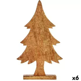 Figura Decorativa Árvore de Natal Dourado Madeira 5,1 x 49,5 x 25,5 cm (6 Unidades) de Krist+, Natal - Ref: S3627223, Preço: ...