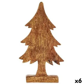 Decorative Figure Christmas Tree Golden Wood 5 x 31 x 15,5 cm (6 Units) by Krist+, Christmas - Ref: S3627225, Price: 65,19 €,...