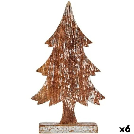 Decorative Figure Christmas Tree Silver Wood 5 x 39 x 21 cm (6 Units) by Krist+, Christmas - Ref: S3627227, Price: 73,11 €, D...