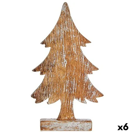 Decorative Figure Christmas Tree Silver Wood 5 x 31 x 15 cm (6 Units) by Krist+, Christmas - Ref: S3627228, Price: 65,19 €, D...