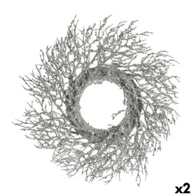 Advent wreathe Branch Silver Plastic 50 x 10 x 50 cm (2 Units) by Krist+, Christmas - Ref: S3627286, Price: 36,24 €, Discount: %