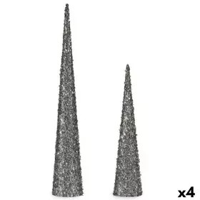 Ensemble de Figurines Cônes Paillettes Argenté Plastique (4 Unités) de Krist+, Noël - Réf : S3627291, Prix : 46,90 €, Remise : %