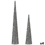 Set of Figures Cones Sequins Silver Plastic (4 Units) by Krist+, Christmas - Ref: S3627291, Price: 46,90 €, Discount: %