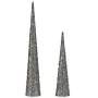 Set of Figures Cones Sequins Silver Plastic (4 Units) by Krist+, Christmas - Ref: S3627291, Price: 46,90 €, Discount: %