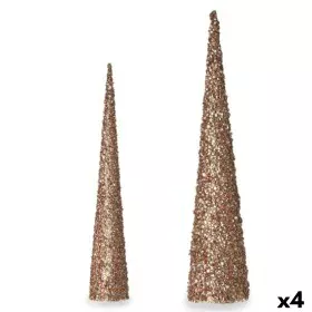 Conjunto de Figuras Cones Lantejoulas Bronze Dourado (4 Unidades) de Krist+, Natal - Ref: S3627292, Preço: 46,90 €, Desconto: %