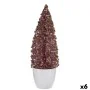 Decorative Figure Christmas Tree Pink Golden Plastic 9 x 28 x 9 cm (6 Units) by Krist+, Christmas - Ref: S3627298, Price: 33,...