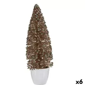 Figura Decorativa Árbol de Navidad Menta Champagne Plástico 10 x 33 x 10 cm (6 Unidades) de Krist+, Navidad - Ref: S3627306, ...