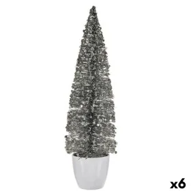 Decorative Figure Christmas Tree Silver Plastic 10 x 38 x 10 cm (6 Units) by Krist+, Christmas - Ref: S3627309, Price: 40,93 ...