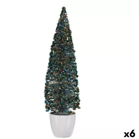 Statua Decorativa Albero di Natale Azzurro Dorato Plastica 10 x 38 x 10 cm (6 Unità) di Krist+, Natale - Rif: S3627314, Prezz...