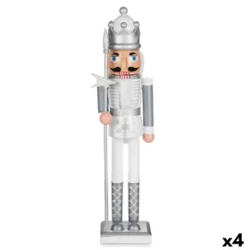 Decorative Figure Nutcracker White Silver Plastic 13,2 x 59,5 x 11,5 cm (4 Units) by Krist+, Christmas - Ref: S3627323, Price...