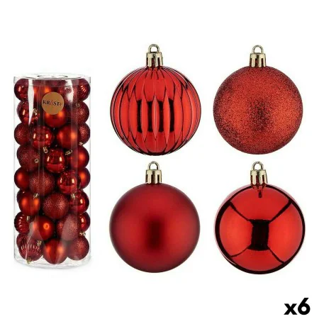 Set of Christmas balls Red Plastic 6 x 7 x 6 cm (6 Units) by Krist+, Christmas - Ref: S3627415, Price: 64,94 €, Discount: %