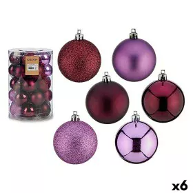 Set of Christmas balls Purple Plastic 6 x 7 x 6 cm (6 Units) by Krist+, Christmas - Ref: S3627416, Price: 40,93 €, Discount: %