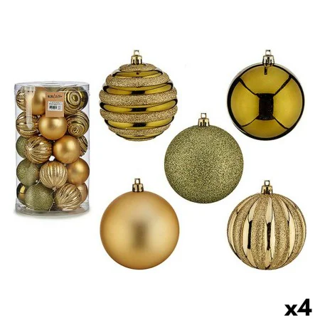 Set of Christmas balls Green Golden PVC 8 x 9 x 8 cm (4 Units) by Krist+, Christmas - Ref: S3627418, Price: 55,97 €, Discount: %