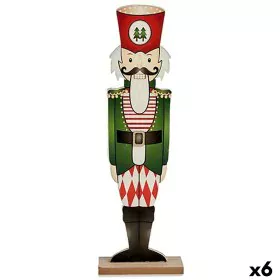 Figurine Décorative Casse-Noisette Blanc Noir Rouge Vert Bois 10 x 60 x 19 cm (6 Unités) de Krist+, Noël - Réf : S3627443, Pr...