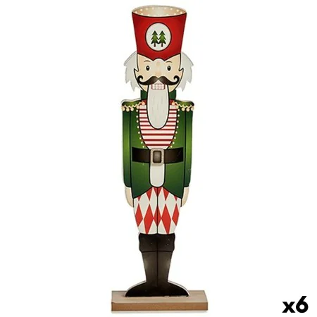 Decorative Figure Nutcracker White Black Red Green Wood 10 x 60 x 19 cm (6 Units) by Krist+, Christmas - Ref: S3627443, Price...