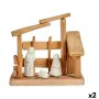 Presepe di Natale Bianco Naturale Legno Ceramica 18 x 17 x 8 cm (2 Unità) di Krist+, Natale - Rif: S3627450, Prezzo: 27,44 €,...