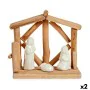 Crèche de Noël Blanc Naturel Bois Céramique 17 x 14,5 x 8 cm (2 Unités) de Krist+, Noël - Réf : S3627451, Prix : 20,55 €, Rem...