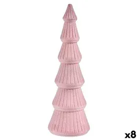 Árbol de Navidad Terciopelo Rosa Madera 12 x 34,5 x 12 cm (8 Unidades) de Krist+, Navidad - Ref: S3627457, Precio: 44,64 €, D...