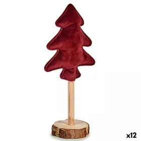 Christmas Tree Polyester Maroon Wood 9,5 x 32 x 13 cm (12 Units) by Krist+, Christmas - Ref: S3627514, Price: 33,64 €, Discou...