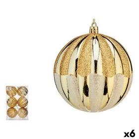 Conjunto de bolas de Natal 8 cm Dourado PVC (6 Unidades) de Krist+, Natal - Ref: S3627567, Preço: 46,63 €, Desconto: %