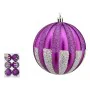 Set of Christmas balls 10 cm Purple Silver PVC (6 Units) by Krist+, Christmas - Ref: S3627569, Price: 35,70 €, Discount: %