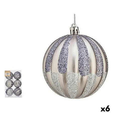 Set of Christmas balls 10 cm Silver PVC (6 Units) by Krist+, Christmas - Ref: S3627571, Price: 30,59 €, Discount: %